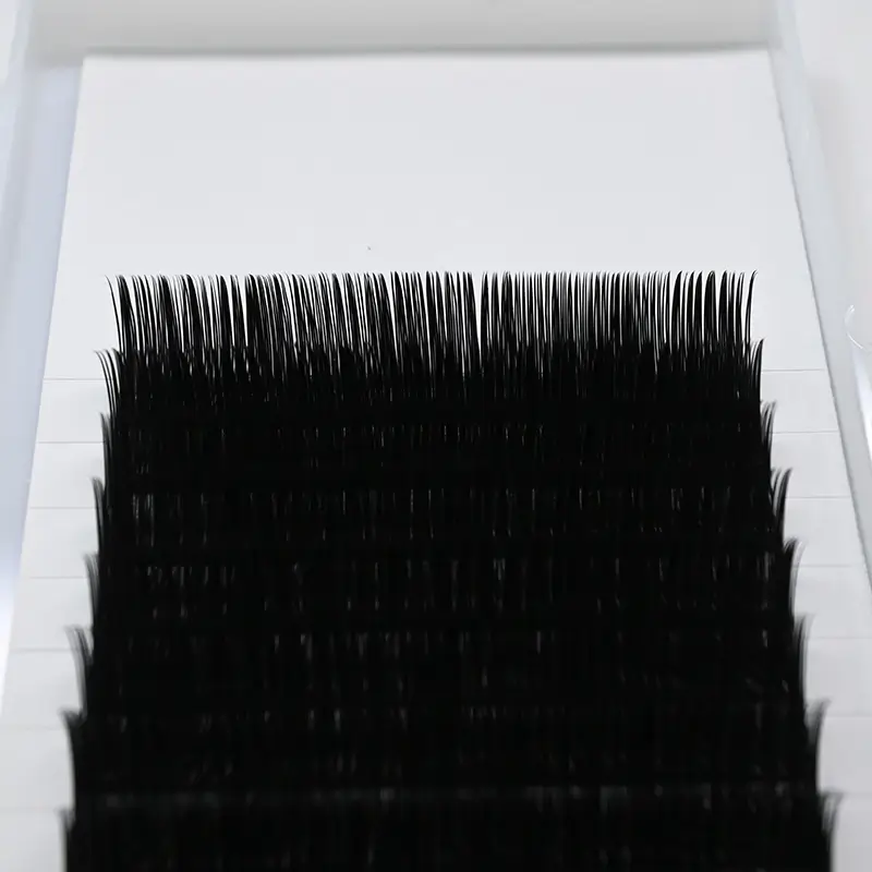 A close-up view of the 0.15 Curl Eyelash Extensions, highlighting the fine detail and curvature of the individual lashes.