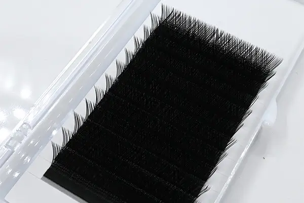Close-up view of 0.07mm YY Eyelash Extensions